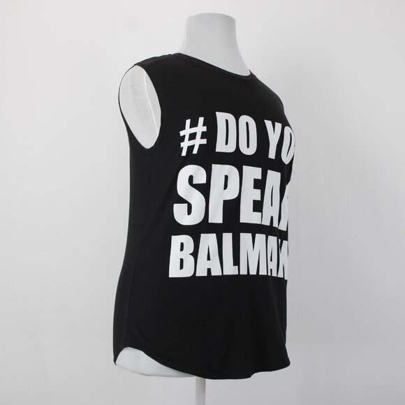 Balmain Paris Sz 38 Black White '#Do You Speak Balmain' Cotton Oversize T Shirt - Picture 6 of 14